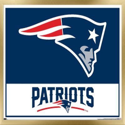 NFL New England Patriots - Logo 21 Wall Poster, 34L" x 22.4W", Gold Framed Version