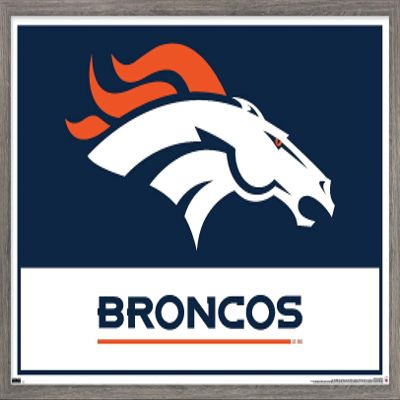 NFL Denver Broncos - Logo 21 Wall Poster, 34L x 22.4W, Barnwood Framed Version