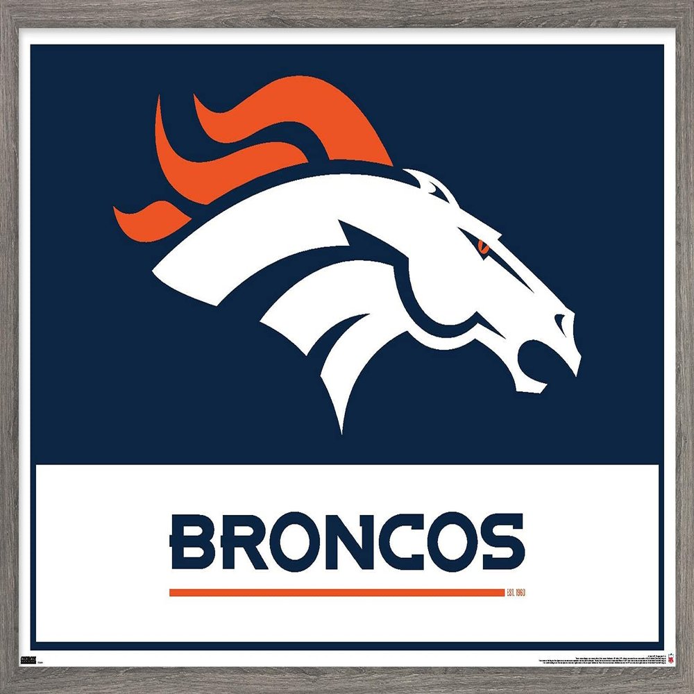 NFL Denver Broncos - Logo 21 Wall Poster, 34L x 22.4W, Barnwood Framed Version