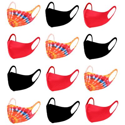 Parquet 12 Pack Washable Fabric Face Mask - Stretchy & Soft Face Covering