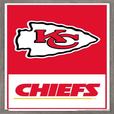 Trends International NFL Kansas City Chiefs - Logo 21 Wall Poster, 34L x 22.4W, Barnwood Framed Version