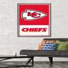 Trends International NFL Kansas City Chiefs - Logo 21 Wall Poster, 34L x 22.4W, Barnwood Framed Version view 2