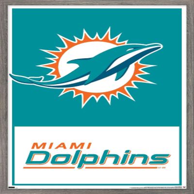 NFL Miami Dolphins - Logo 21 Wall Poster, 34L" x 22.4W", Barnwood Framed Version