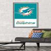 NFL Miami Dolphins - Logo 21 Wall Poster, 34L" x 22.4W", Barnwood Framed Version view 2