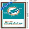 NFL Miami Dolphins - Logo 21 Wall Poster, 22.4L" x 14.7W", Mahogany Framed Version view 3