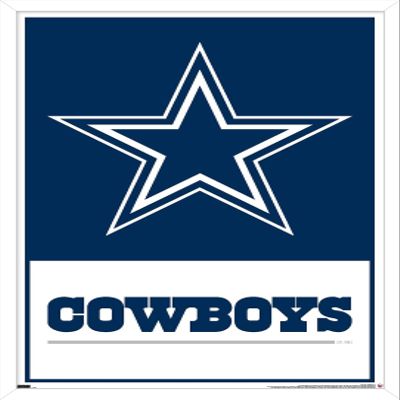 NFL Dallas Cowboys- Logo 21 Wall Poster, 34L" x 22.4W", White Framed Version