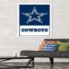 NFL Dallas Cowboys- Logo 21 Wall Poster, 34L" x 22.4W", White Framed Version view 2