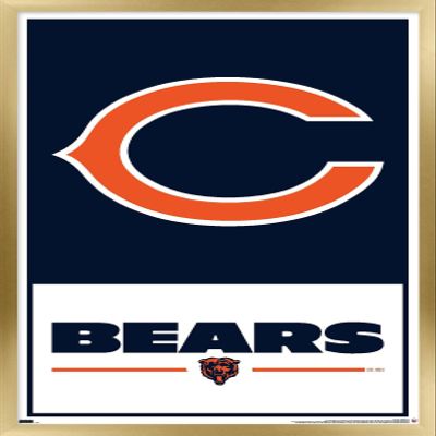 NFL Chicago Bears - Logo 21 Wall Poster, 34L" x 22.4W", Gold Framed Version