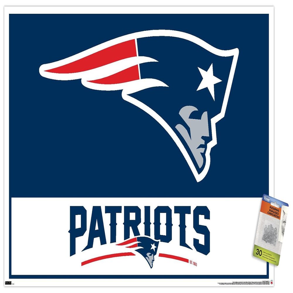 Trends International NFL New England Patriots - Logo 21 Wall Poster with Pushpins