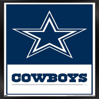 NFL Dallas Cowboys- Logo 21 Wall Poster, 34L" x 22.4W", Black Framed Version