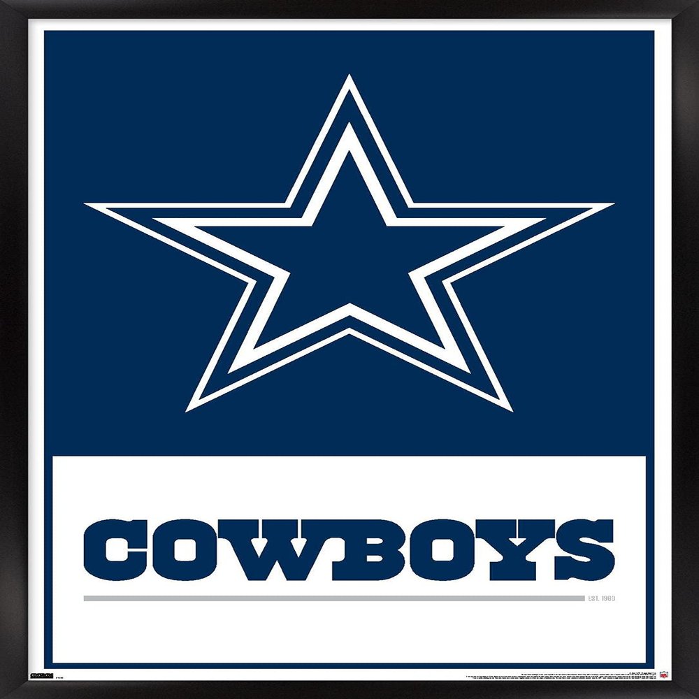 NFL Dallas Cowboys- Logo 21 Wall Poster, 34L" x 22.4W", Black Framed Version