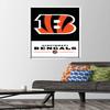 Trends International NFL Cincinnati Bengals - Logo 21 Wall Poster, 22.37" x 34.00", Premium Poster & Push Pin Bundle view 2