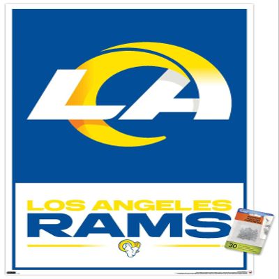 Trends International NFL Los Angeles Rams - Logo 21 Wall Poster with Push Pins