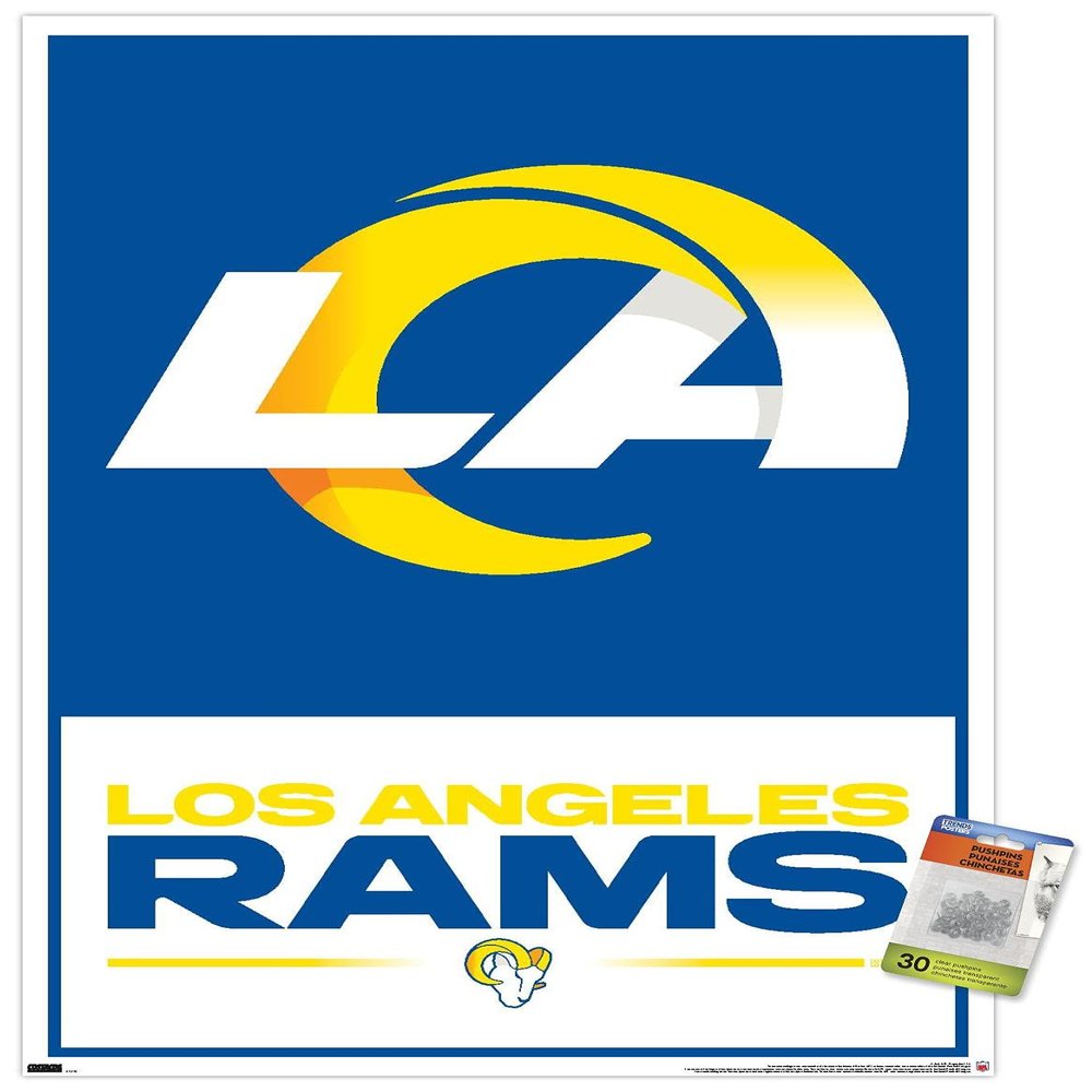 Trends International NFL Los Angeles Rams - Logo 21 Wall Poster with Push Pins