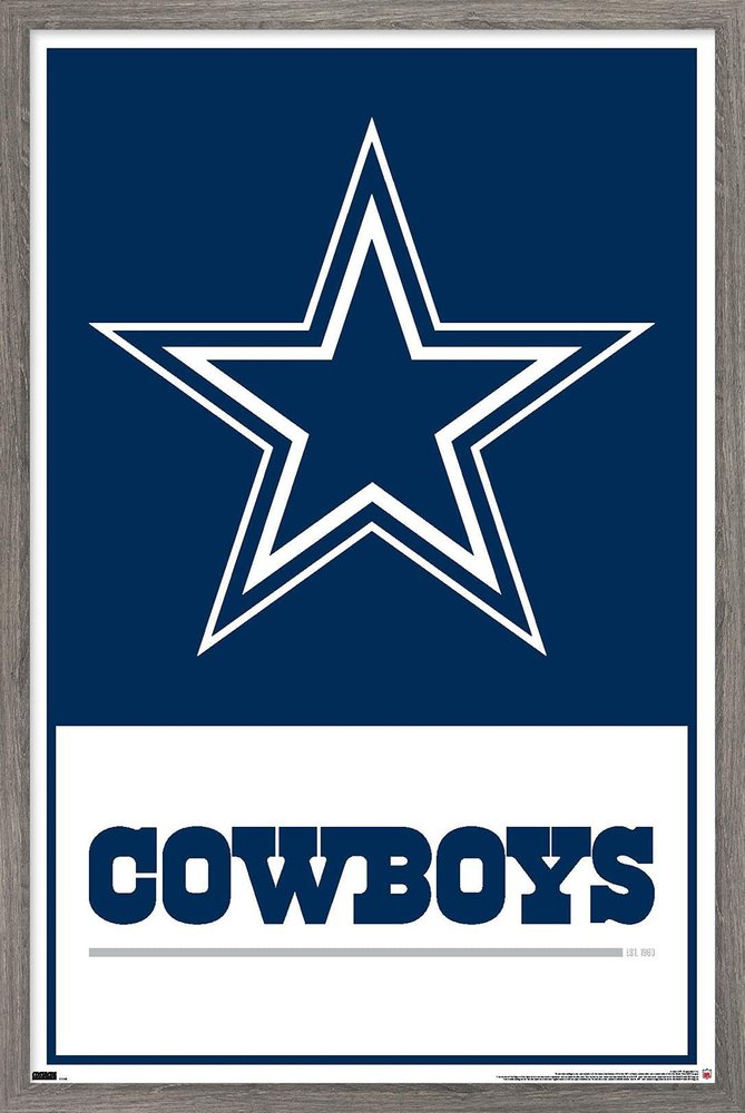 NFL Dallas Cowboys- Logo 21 Wall Poster, 34L" x 22.4W", Barnwood Framed Version