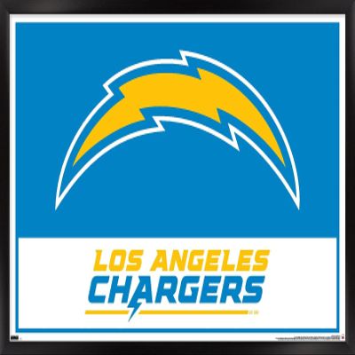 NFL Los Angeles Chargers - Logo 21 Wall Poster, 22.4L" x 14.7W", Black Framed Version