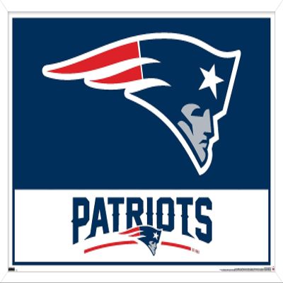 NFL New England Patriots - Logo 21 Wall Poster, 34L" x 22.4W", White Framed Version