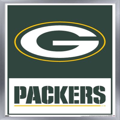 NFL Green Bay Packers - Logo 21 Wall Poster, 34L" x 22.4W", Silver Framed Version