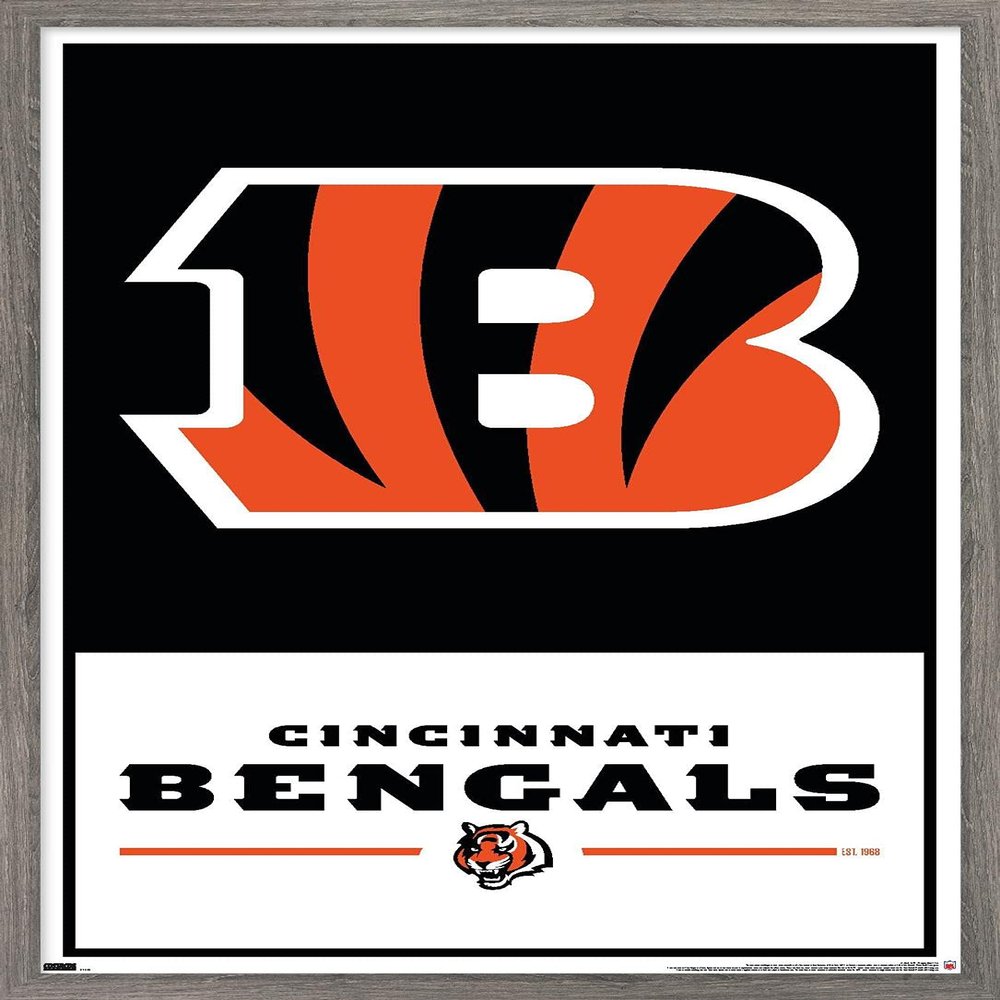 NFL Cincinnati Bengals - Logo 21 Wall Poster, 34L" x 22.4W", Barnwood Framed Version