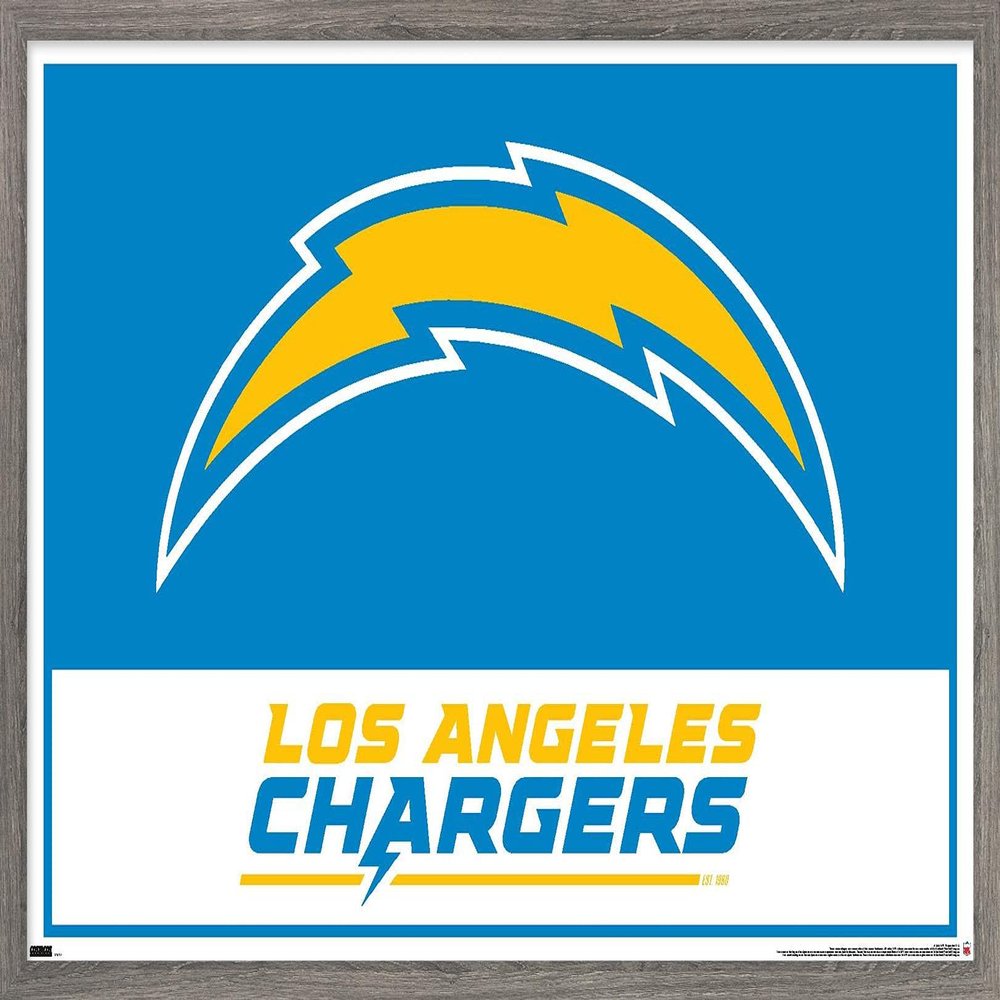 NFL Los Angeles Chargers - Logo 21 Wall Poster, 34L" x 22.4W", Barnwood Framed Version