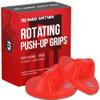 WOD Nation Rotating Push Up Bars - Rotating Push-Up Handles for Calisthenics & Strength Training - Pull Up Bar Accessory & Grip Strength Trainer - Compact Gym & Home Workout Equipment - Metal, Red view 1