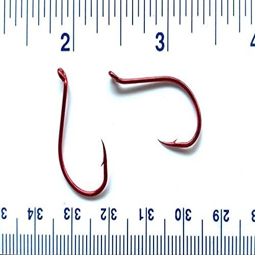 1000 Gerry's Tackle 2X Strength 8299 Red Chrome Octopus Hooks Size 1