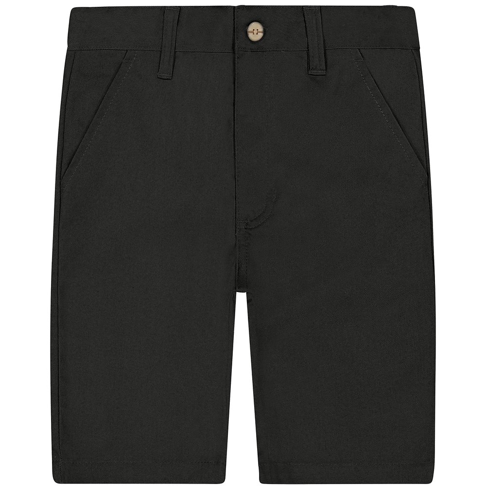 Buyless Fashion Boys Shorts Pants Flat Front Cotton Casual Straight Cut - 19S21-BLK-7 Black