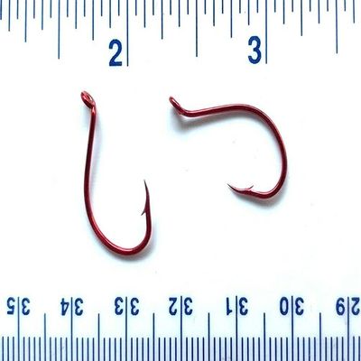 100 Gerry's Tackle 2X Strength 8299 Red Chrome Octopus Hooks Size 2
