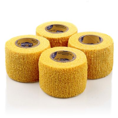 Howies Hockey Tape - Pro and Stretch Grip Hockey Tape (4 Pack) Coband Cohesive Wrap (Yellow Stretch)