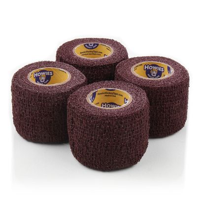 Howies Hockey Tape - Pro and Stretch Grip Hockey Tape (4 Pack) Coband Cohesive Wrap (Maroon Stretch)
