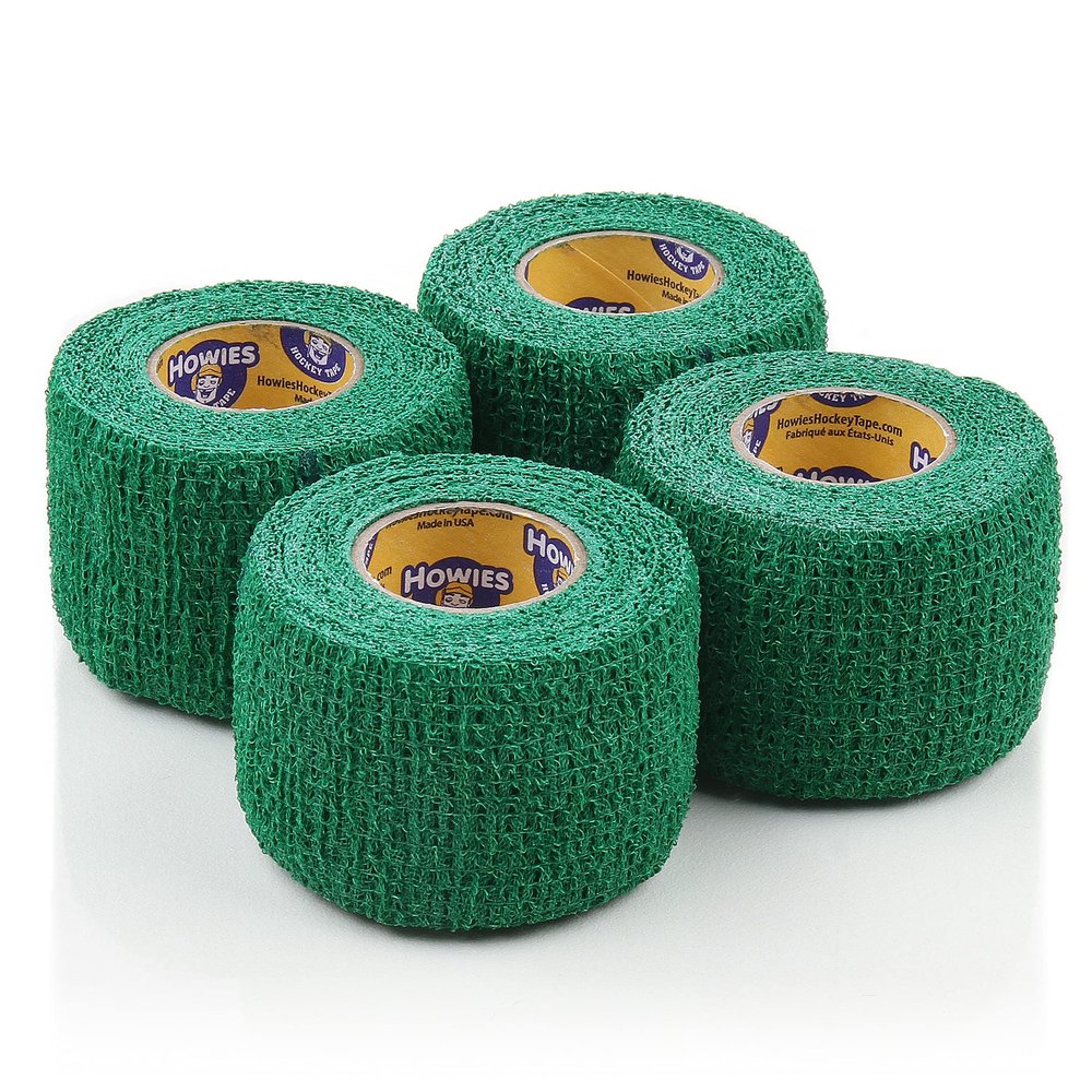 Howies Hockey Tape - Pro and Stretch Grip Hockey Tape (4 Pack) Coband Cohesive Wrap (Green Stretch)