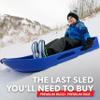 GoSports 2 Person Premium Snow Sled with Double Walled Construction, Pull Strap and Padded Seat - Blue view 2