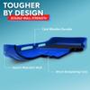 GoSports 2 Person Premium Snow Sled with Double Walled Construction, Pull Strap and Padded Seat - Blue view 3