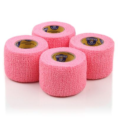 Howies Pro Grip or Stretch Hockey Tape  4 Pack  Premium Long-Lasting Stick Tape for Hockey, Lacrosse, and Sports  Strong Hold, Professional Feel, Easy Tear (Stretch Grip, Pink)