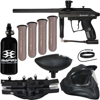 Action Village Kingman Spyder Xtra Legendary Paintball Gun Package Kit (Gloss Black)