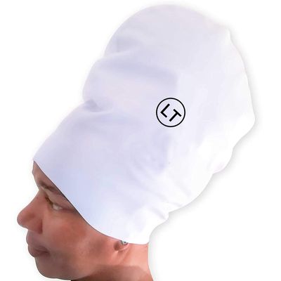 Extra Large Fitness Swim Cap for Long Hair Dreadlocks Braids Locs Silicone Swim Cap for Men and Women 8.8"x14"