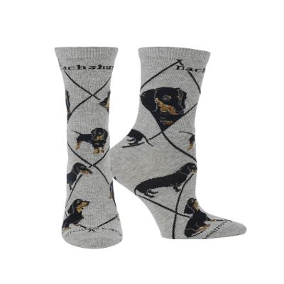WHD Dachshund Socks (Black/Gray, Medium)