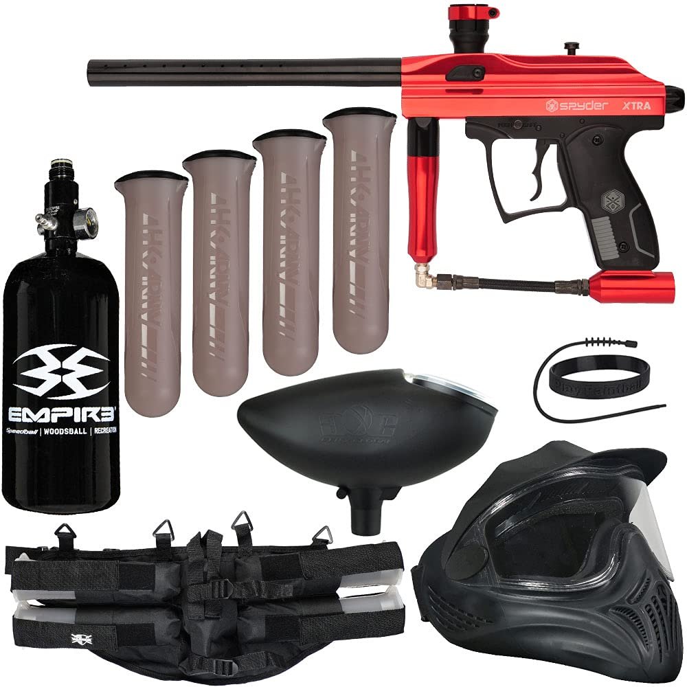 Action Village Kingman Spyder Xtra Legendary Paintball Gun Package Kit (Gloss Red)