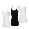 Natural Uniforms Women's Camisole with Adjustable Strap Tank Top-Breathable Cotton Stretch Multi Pack of 3 (White/Black/White, Large) view 1