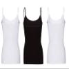 Natural Uniforms Women's Camisole with Adjustable Strap Tank Top-Breathable Cotton Stretch Multi Pack of 3 (White/Black/White, Large) view 2