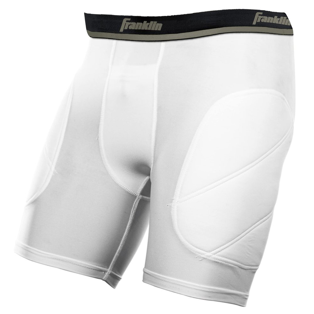 Franklin Sports Youth Baseball Sliding Shorts with Cup Holder- Compression Shorts Perfect For Baseball and Softball - Large