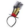 Moggemol Kids Girls Ringmaster Shiny Mini Top Hat Circus Show Fascinator Halloween Party Fancy Headpiece Black-red One Size view 1