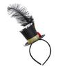 Moggemol Kids Girls Ringmaster Shiny Mini Top Hat Circus Show Fascinator Halloween Party Fancy Headpiece Black-red One Size view 2