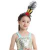 Moggemol Kids Girls Ringmaster Shiny Mini Top Hat Circus Show Fascinator Halloween Party Fancy Headpiece Black-red One Size view 3