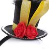 Moggemol Kids Girls Ringmaster Shiny Mini Top Hat Circus Show Fascinator Halloween Party Fancy Headpiece Black-red One Size view 4