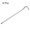 uxcell Tent Pegs, 7" Length 0.24" Dia Carbon Steel Tent Stakes with Hook for Camping Garden Edging Fence 12pcs view 3