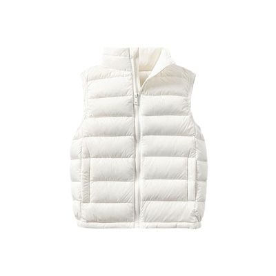 FLZS 2-12Y Warm Jacket for Children Jacket Turn Down Collar Vest for Kids Vest White 11T
