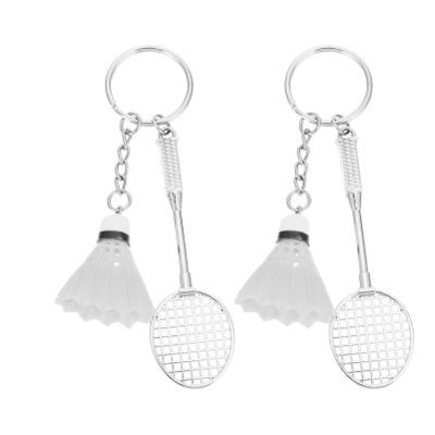 BESPORTBLE 2pcs Badminton Ball Keychain Ball and Racket Keychain Funny Key Ring Sports Souvenirs for Themed Party Favor