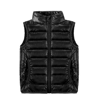 FLZS Children Vests Ultra Light White Duck Down Vest Coats Boys Girls Jacket Black 4T