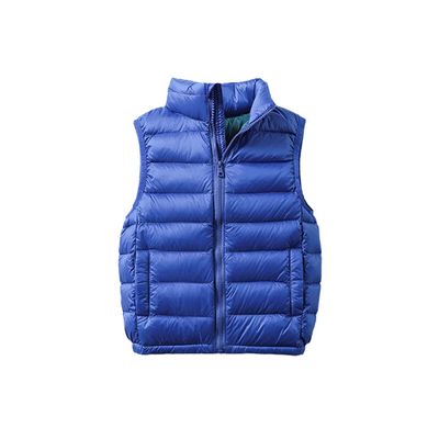 FLZS 2-12Y Warm Jacket for Children Jacket Turn Down Collar Vest for Kids Vest Blue 6T